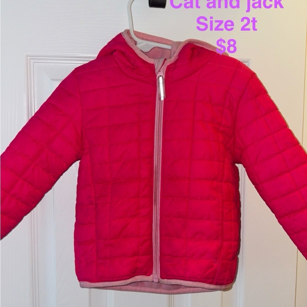 Cat & Jack Vibrant Pink Puffer Jacket for Kids